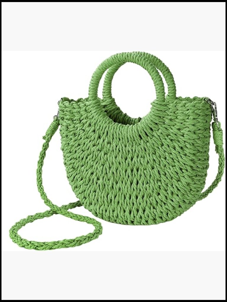 Straw Woven Crossbody Shoulder Bag Satchel Handbag Purse Summer Beach